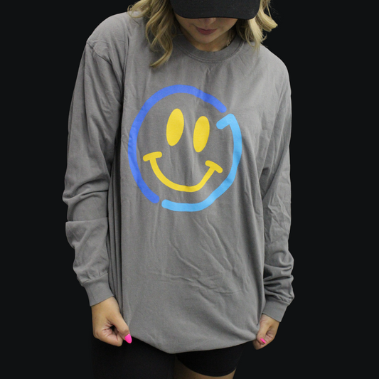 CJ Smiley Long Sleeve Grey