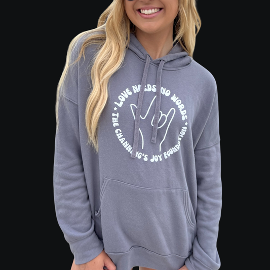 Love Needs No Words Hoodie - Storm